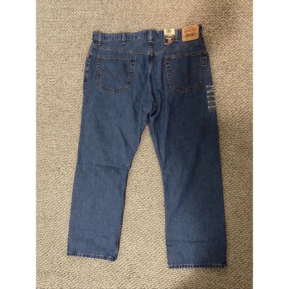 Levi's 505 Regular Fit Straight Leg Jeans Men's 44x30 New 2008 Blue Denim NWT
